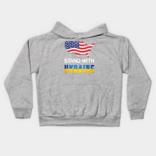 america stand with ukraine Kids Hoodie